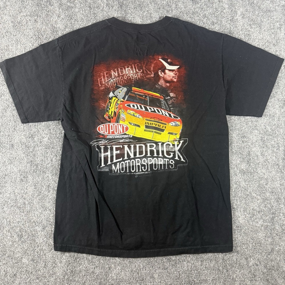NASCAR 24 Jeff Gordon DuPont Hendrick Motorsport Graphic T-Shirt L Double Sided